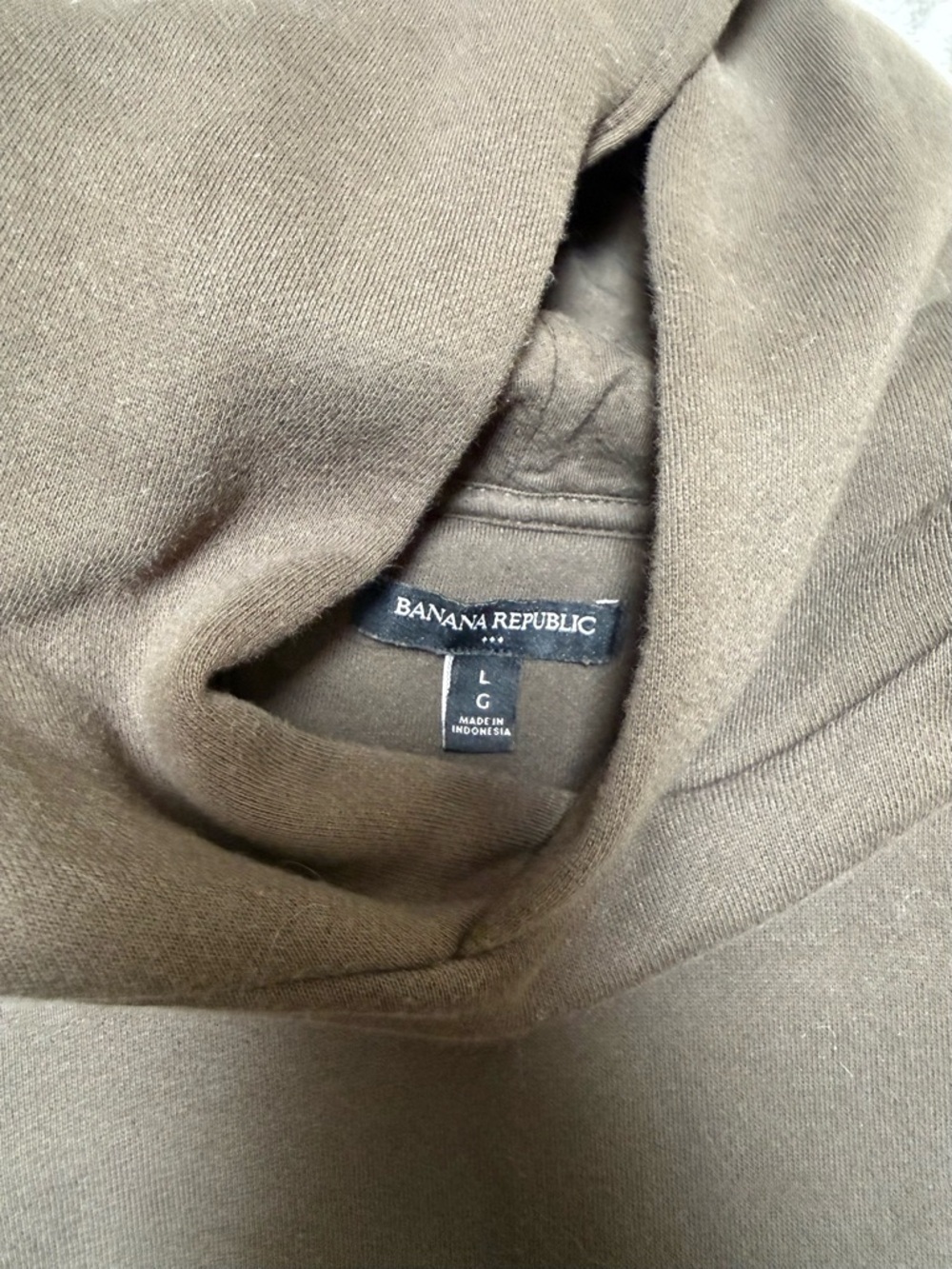 Banana Republic | Men's Olive Green Hooded Sweatshirt Size Large - Picture 3 of 3